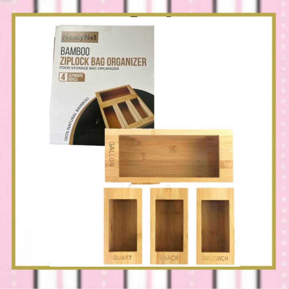Bamboo ziplock organizer - NEW